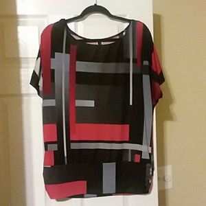Geometric print dolman sleeve top size XL